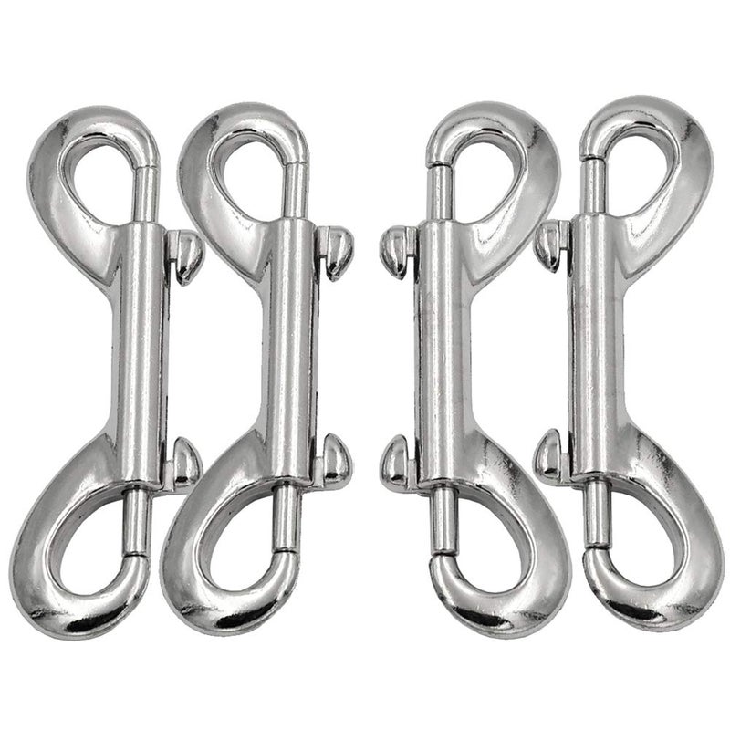 DGOL 5 pcs Silver Strong Double Ended Bolt Snaps Hook Zinc Alloy Fastener Clips 3-1/2 inch Long - Image 1
